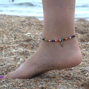 Boho Style Beaded Feather Anklet